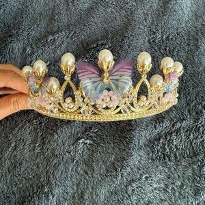 NWOT Butterfly purple and gold tiara